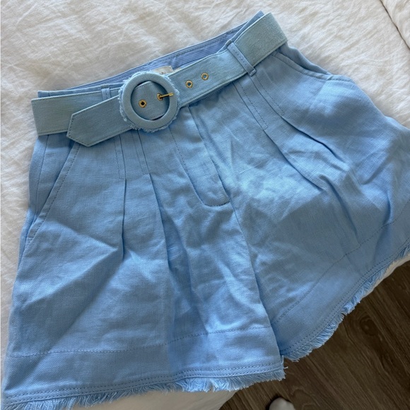 Zimmermann Light Blue High Waist Women's Shorts - Picture 2 of 5